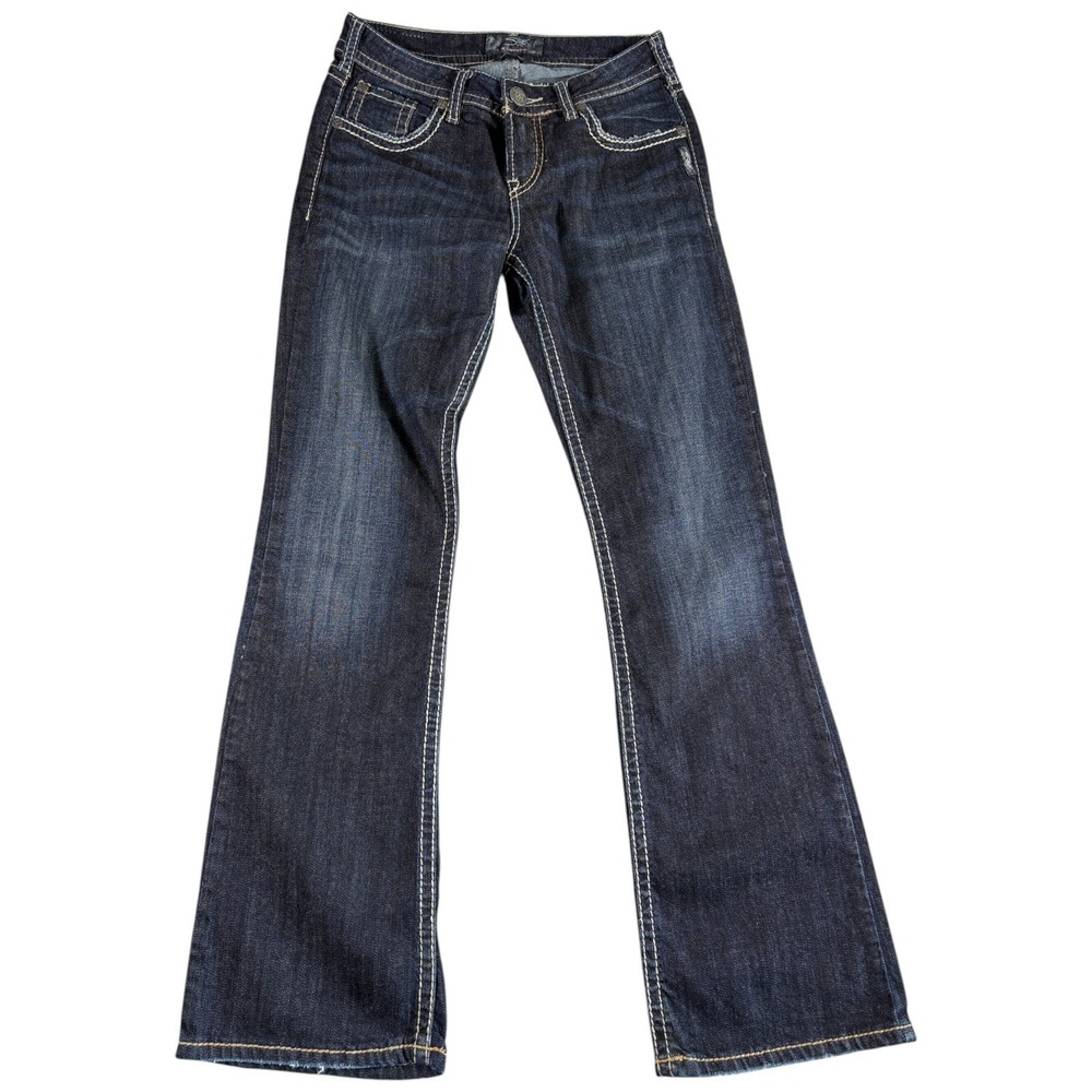 Silver Jeans Natsuki Jeans Women 27 Dark Blue Cowboy Bootcut Lowrise Y2K Western